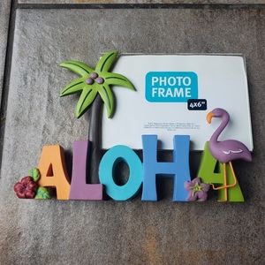 Aloha Photo Frame 6x4 Kohls Horizontal Picture Frame Colorful Palm Tree Flamingo